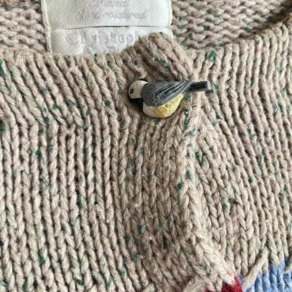 Vintage tan patchwork cardigan - image 3